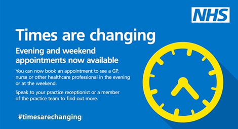 Times are changing. Evening and Weekend appointments now available.